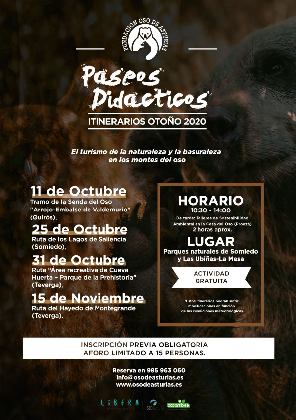 La Fundación Oso de Asturias inicia este otoño una nueva actividad didáctica de interpretación del medio natural